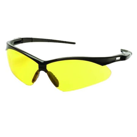 Condor Safety Glasses, Wraparound Amber Polycarbonate Lens, Scratch-Resistant 52YP41
