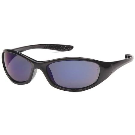 Condor Antagonist, Safety Glasses, Anti-Scratch, Blue Mirror Lens, Black Frame, Full-Frame 52YP48