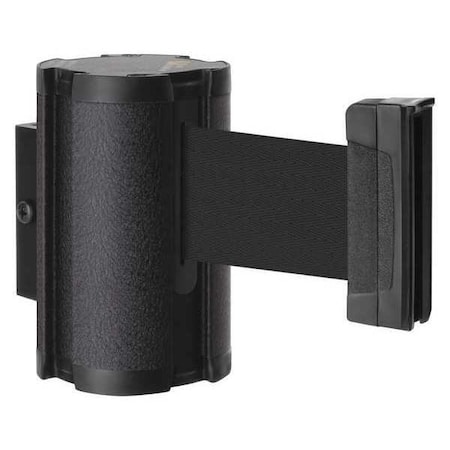 Lavi Industries Retractable Belt Barrier, Black, 10 ft Length, Wrinkle 50-3010WB/BK