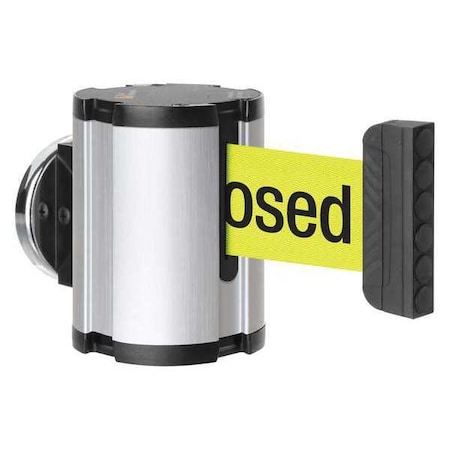 Lavi Industries Retractable Belt Barrier, Silver, 15 ft Length, Please Do Not Enter - Temporarily Closed 50-41300MG/SA/FY/F7