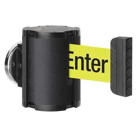 Lavi Industries Retractable Belt Barrier, Black, 15 ft Length, Caution Do Not Enter, Textured 50-41300MG/WB/FY/F6