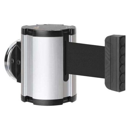 Lavi Industries Retractable Belt Barrier, Silver, 15 ft Length, No Legend, Satin Aluminum 50-41300MG/SA/BK