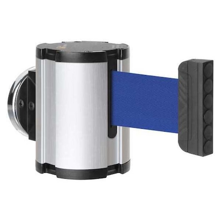 Lavi Industries Retractable Belt Barrier, Silver, 15 ft Length, No Legend, Satin Aluminum 50-41300MG/SA/BL