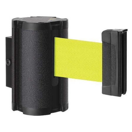 Lavi Industries Retractable Belt Barrier, Black, 10 ft Length, Wrinkle 50-3010WB/FY