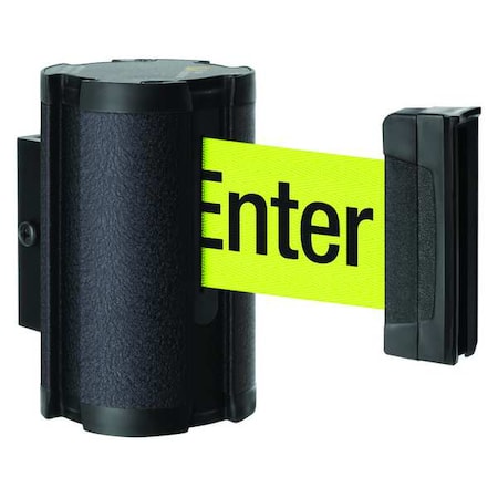 Lavi Industries Retractable Belt Barrier, Black, 10 ft Length, Wrinkle 50-3010WB/FY/S6