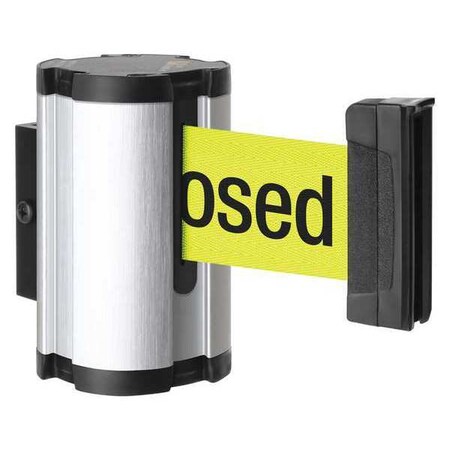 Lavi Industries Retractable Belt Barrier, Silver, 10 ft Length, Satin Aluminum 50-3010SA/FY/S7