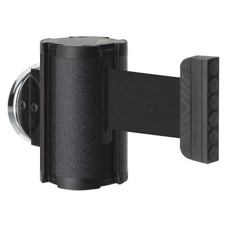 Lavi Industries Retractable Belt Barrier, Black, 10 ft Length, No Legend, Wrinkle 50-3010MG/WB/BK