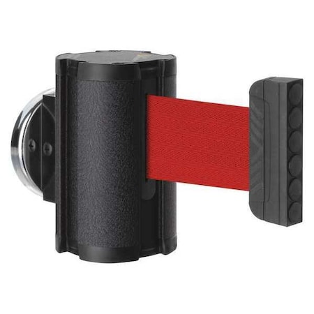 Lavi Industries Retractable Belt Barrier, Black, 10 ft Length, No Legend, Wrinkle 50-3010MG/WB/RD
