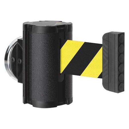 Lavi Industries Retractable Belt Barrier, Black, 10 ft Length, No Legend, Wrinkle 50-3010MG/WB/SF