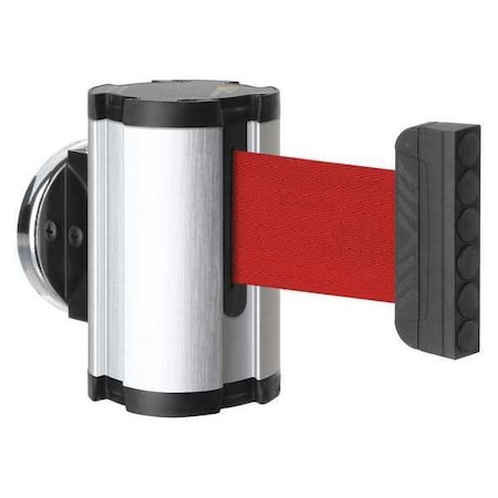 Lavi Industries Retractable Belt Barrier, Silver, 10 ft Length, No Legend, Satin Aluminum 50-3010MG/SA/RD