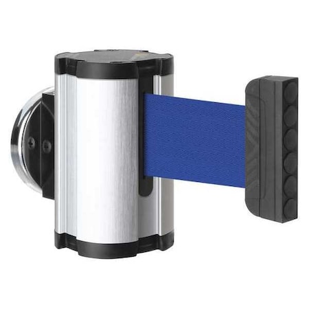 Lavi Industries Retractable Belt Barrier, Silver, 10 ft Length, No Legend, Satin Aluminum 50-3010MG/SA/BL
