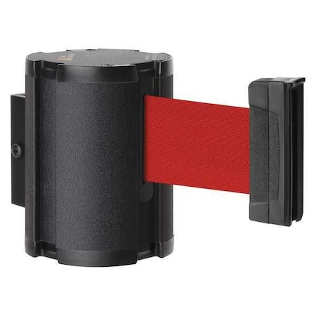 Retractable Belt Barrier, Black, 15 ft Length, Wrinkle