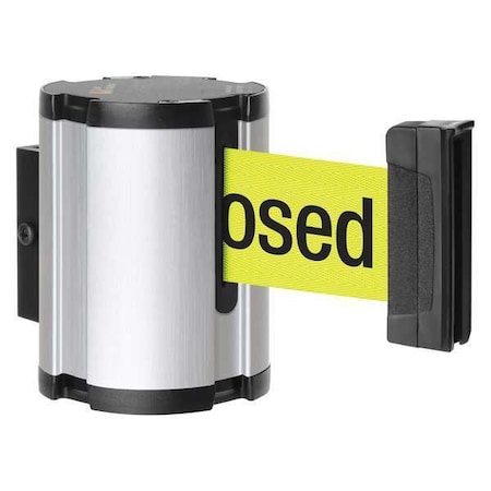 Retractable Belt Barrier, Silver, 15 ft Length, Satin Aluminum