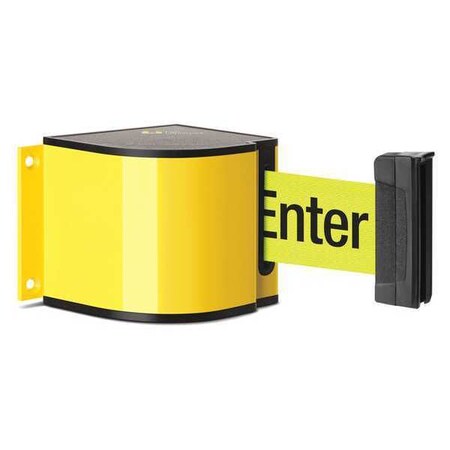 Lavi Industries Retractable Belt Barrier, Yellow, 24 ft Length, Powder Coated 50-3015YL/24/FY/F6