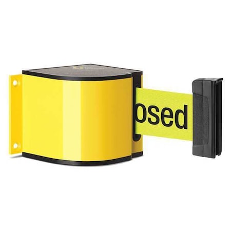 Lavi Industries Retractable Belt Barrier, Yellow, 24 ft Length, Powder Coated 50-3015YL/24/FY/F7