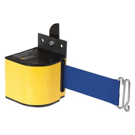 Lavi Industries Warehouse Fixed Mount Retractable Belt Barrier, Yellow, 18 ft Length, No Legend, Powder Coated 50-3017YL/18/BL