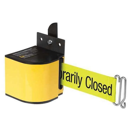 Lavi Industries Warehouse Fixed Mount Retractable Belt Barrier, Yellow, 18 ft Length, Powder Coated 50-3017YL/18/FY/F7