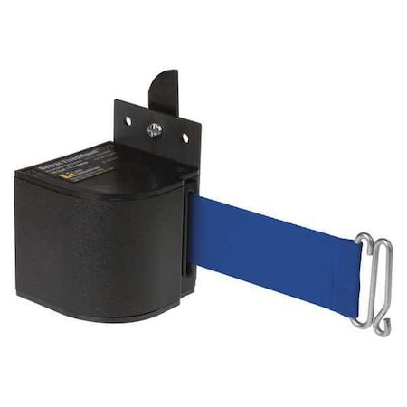 Lavi Industries Warehouse Fixed Mount Retractable Belt Barrier, Black, 18 ft Length, No Legend, Wrinkle 50-3017WB/18/BL
