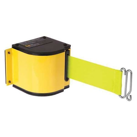 Lavi Industries Warehouse Quick Mount Retractable Belt Barrier, Yellow, 18 ft Length, No Legend, Powder Coated 50-3016M/YL/18/FY