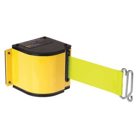 Lavi Industries Warehouse Adjustable Quick Mount Retractable Belt Barrier, Yellow, 18 ft Length, No Legend 50-3016U/YL/18/FY
