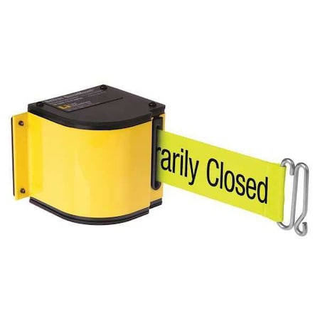Lavi Industries Warehouse Adjustable Quick Mount Retractable Belt Barrier, Yellow, 18 ft Length, Powder Coated 50-3016U/YL/18/FY/S7