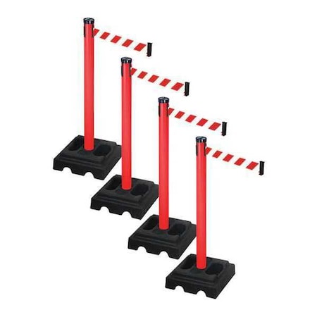 Retracta-Belt Barrier Systems, 10 ft Length, 40 in Post Height, No Legend PSBA302PRD-RWD