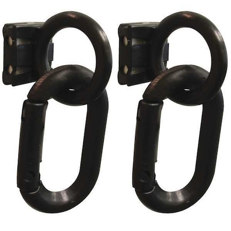 Zoro Select Carabiner Magnet Ring, Black, Not Applicable Length, Matte 72103-6