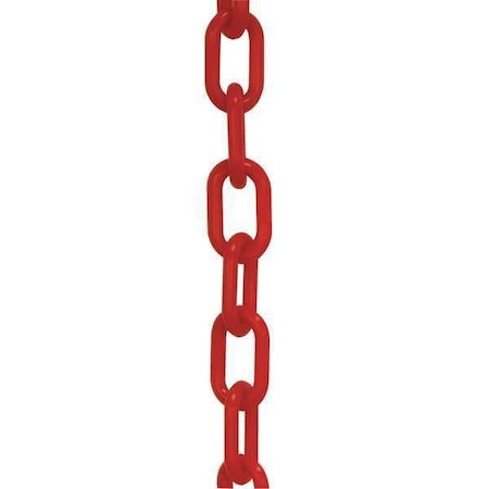 Zoro Select Plastic Chain, Red, 100 ft Length, Gloss 51005-100