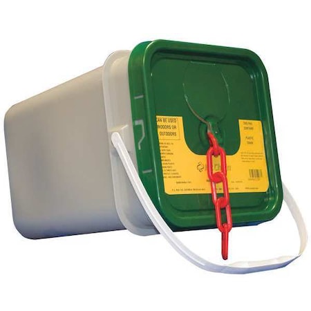 Zoro Select Plastic Chain, Red, 120 ft Length, Gloss 51005-P