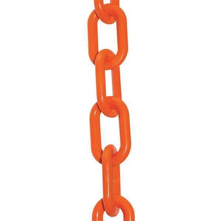 Zoro Select Plastic Chain, Safety Orange, 100 ft Length, Gloss 51012-100