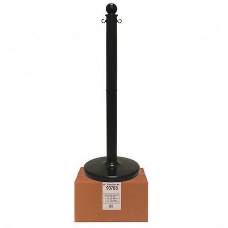 Zoro Select Stanchion, Post Dia. 2-1/2", Black 93703