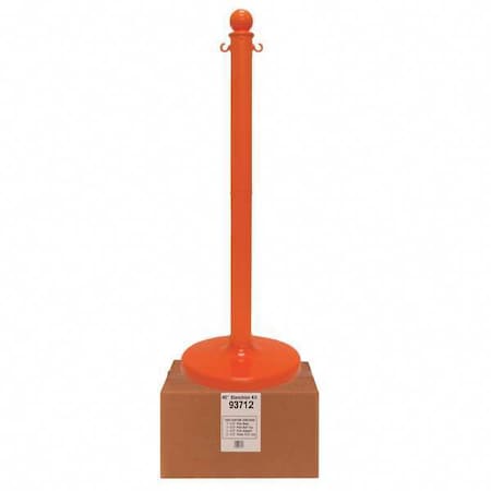 Zoro Select Stanchion, Post Dia. 2-1/2", Safety Orange 93712