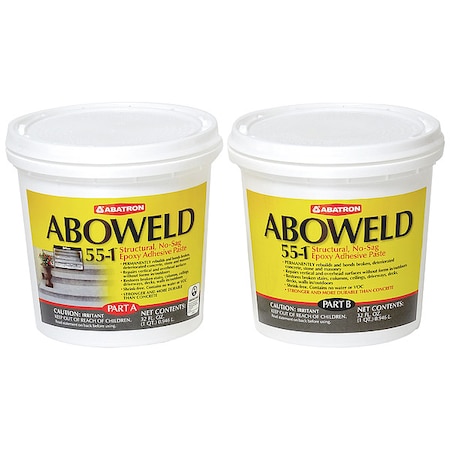 Abatron Epoxy Adhesive, 55-1 Series, Gray, 4 lb, Pail, 1:01 Mix Ratio, 5 hr Functional Cure 5512QKR