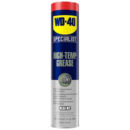 Wd-40 High Temperature Grease, 14 oz, Cartridge, Green 300394