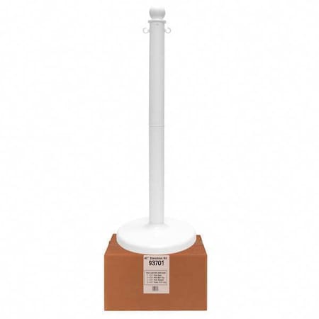 Zoro Select Stanchion, Post Dia. 2-1/2", White 93701