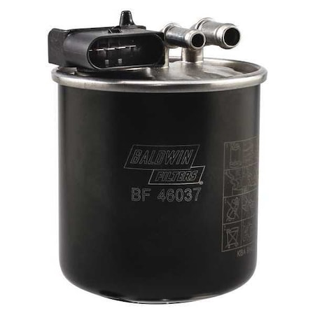 Baldwin Filters Fuel Filter, Diesel, In-Line, 4-27/32" H BF46037