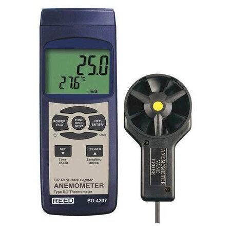 Reed Instruments SD Series Vane Thermo-Anemometer, Datalogger, w/ Temperature SD-4207