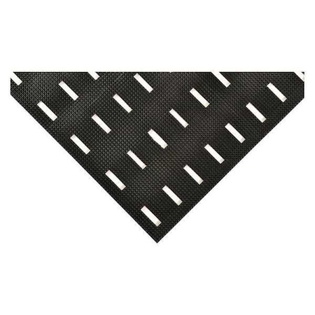 Notrax Antifatigue Mat, 5 ft L x 3 ft W, 7/16 in Thickness, PVC, Slotted, Black 420S0035BL