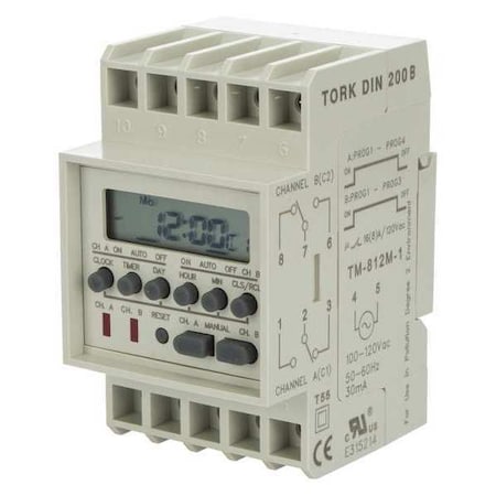 Nsi Tork Electronic Timer, 120VAC DIN200B