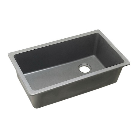 Elkay Quartz Classic, 1 Bowl Undrmnt Snk, Grystn, Undermount Mount, 0 Hole, 30.319" x 16.409", Greystone ELGU13322GS0