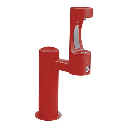 Elkay Bottle Fill Station, Ped, Red 1 Levels, Red, Outdoor 4410BFFRKRED