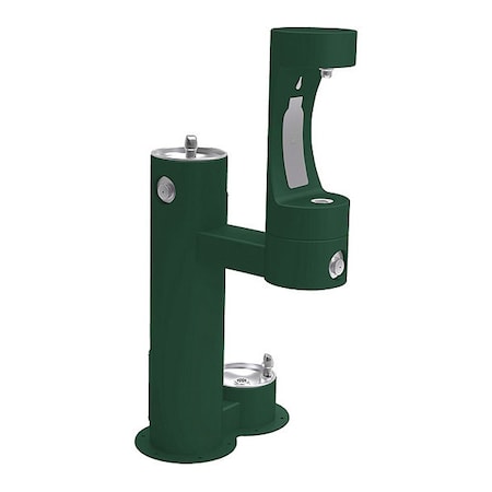 Elkay EZH2O-Bttl Fill Statn, Ped, Pet Statn, Grn 2 Levels, Evergreen, Outdoor LK4420BF1LDBEVG