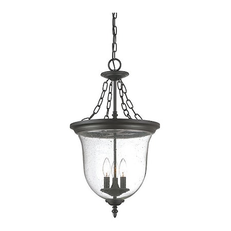 Acclaim Lighting Hanging Light, Matte Black, 3-Light, Height: 25-3/8" 9316BK