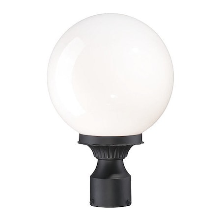 Acclaim Lighting Havana Post 1-Light, Matte Black, White Gl 5267BK/WH
