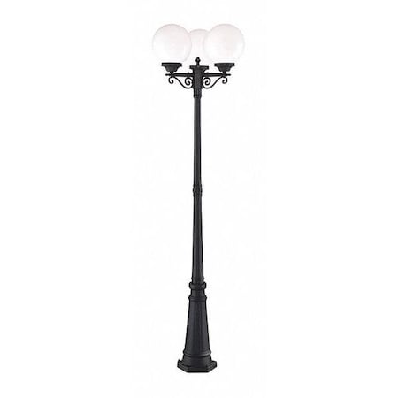 Acclaim Lighting Post Light, 3 Light Matte Black 5269BK/WH