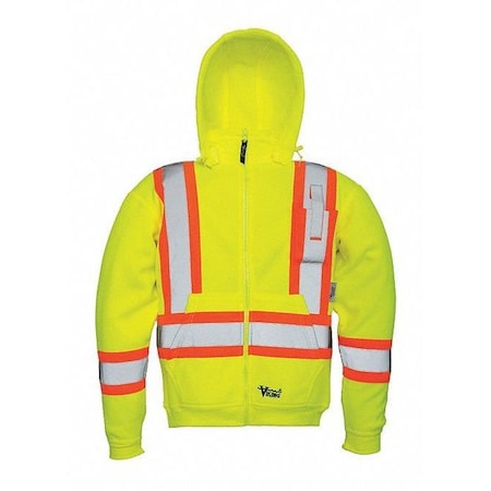 Viking Safety Fleece Hoodie, Green, L 6420JG-L