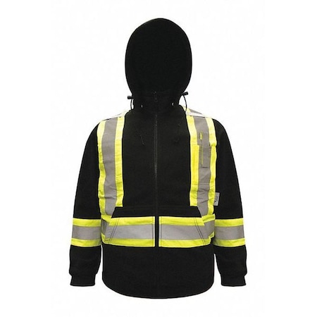 Viking Safety Fleece Hoodie, Black, M 6420BK-M