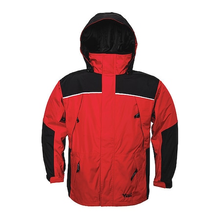Viking Jacket, Polyester/PVC, hook-and-loop, zipper, Black/Red, 3XL 838CR-XXXL