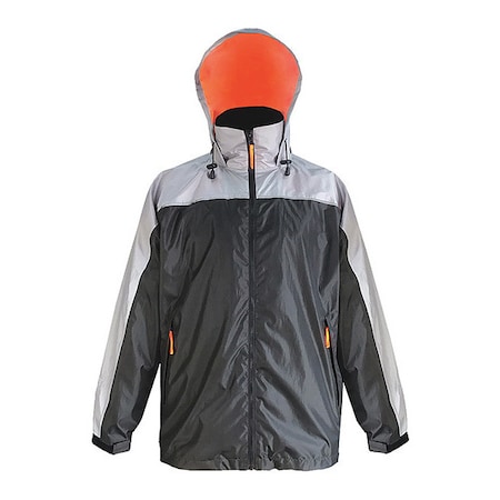 Viking Jacket, Polyester Fabric, Elastic Cuffs with Hook-and-Loop, Zipper, Gray/Charcoal, S 910CO-S