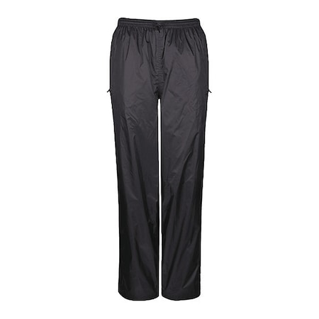 Viking Rain Pants, Lightweight Polyester with PU Backing, Elastic Waist with Drawstring Closure, Black 920P-S